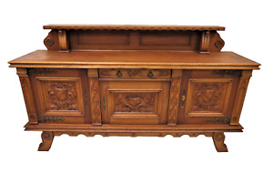 Vintage French Carved Sideboard or Buffet With 1/4 Canopy