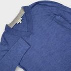 Orvis Sweater Mens Large Slim V Neck Wool Pullover Blue Knit Lightweight Golf