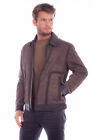 Scully Mens Modern Bomber Brown Leather Leather Jacket L