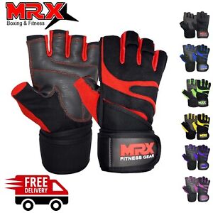 MRX Men Weightlifting Gloves With Wrist Wrap Weight Workout Gym/Training/Fitness