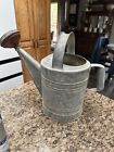 Vintage Antique Wheeling 8 Qt. Galvanized Metal Watering Can Flaw!