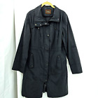 COLE HAAN Rain Travel Trench Coat Jacket Size Large Black Full Zip