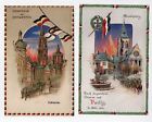 GERMANY WW II PATRIOTIC 2 BELGIUM IN FLAMES HOLD TO LIGHT POSTCARDS