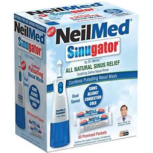 NeilMed Sinugator Cordless Pulsating Nasal Wash Kit with One Irrigator 30 Pre...