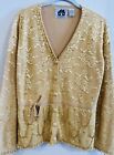 Storybook Knits Sweater S Gold Lace Sequin Beaded Stunning Cardigan