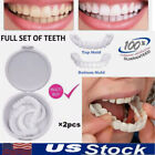 Snap On False Teeth Upper + Lower Dental Veneers Dentures Tooth Cover Set Hot