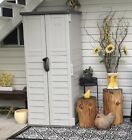 6 ft Outdoor Storage Utility Shed Patio Garden Vertical Tool Cabinet Resin Box