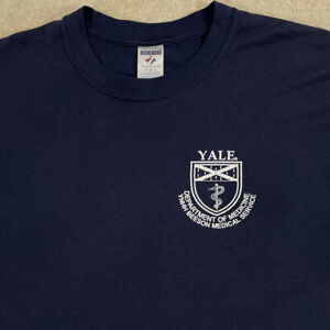 Vintage Yale Department of Medicine YNHH BEESON Mens XL Relaxed Fit T Shirt Blue