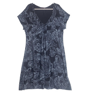 Fresh Produce Augustine Effortless Paisley Blue Short Sleeve Midi Dress. Size 1X