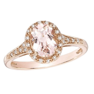 Zales Oval Morganite & Diamond Accent Ring In 10K Rose Gold