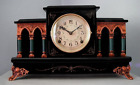 Old Antique Sessions Black Mantel Shelf Clock Laurence 1915 Fully Restored