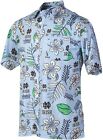 Wes and Willy Mens College Hawaiian Shirt Short Sleeve Button Up Vintage Floral