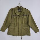 Alpha Industries Military Parka Jacket Mens Green Size L Full Zip Button Up Army