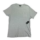 INC Mens Classic Fit Marled Waffle Knit Short Sleeve T-Shirt Light Gray L