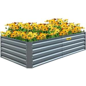 80x40x19in Galvanized Raised Garden Bed kit Garden Planter Box Flower Vegetable