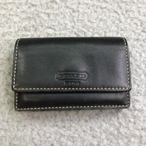 Coach Expandable Snap Wallet Womens Small Black Credit Card