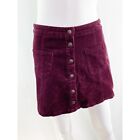 Brandy Melville Size M Purple Corduroy Button Up Mini Skirt
