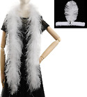 White Ostrich Feather Boas – 2Yards 3Ply Long Boas for Party, DIY Production, Cl
