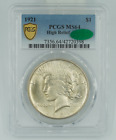 1921 PCGS & CAC MS64 High Relief Peace Dollar