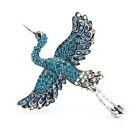 Rhinestone Crane Bird Brooches Alloy Sparking Animal Party Casual   Jewelry Gift