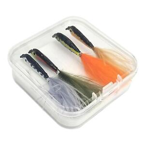 4 Pieces Fly Fishing Lures Set Fly Fishing Baits with Hook for Salmon Trout