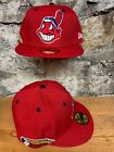 Cleveland Indians Wahoo New Era Fitted Club 59Fifty Feather Hat RED SOLID RARE