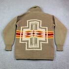 Vintage Pendleton Sweater Cardigan Size M Shawl Chief Joseph Aztec Wool 70s