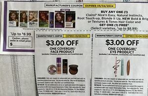 New ListingManufacturer's Hair color & Make up  Coupons Product Exp 5/4/2024 LOOK AT PICS