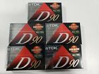 5 TDK D90 Blank Audio Cassette Tapes High Output New And Sealed 90 Minute