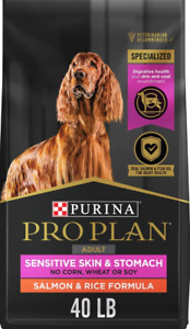 Purina Pro Plan Adult Sensitive Skin & Stomach Salmon & Rice Dry Dog Food 40-lb