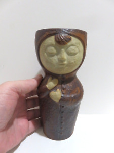 Vintage UCTCI Baby Boy Child Face Head Art Pottery Cup/Vase Japan MCM 7