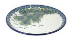 Blue Rose Polish Pottery Peacock Feather Dessert Plate
