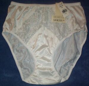 3 Pair White Pantie 100% Nylon Size 9 Look Sexy Lace Front Made in USA Panties