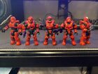 Halo Mega Construx Custom Figure Lot Red Spartan Squad Copperhead Recon Warrior