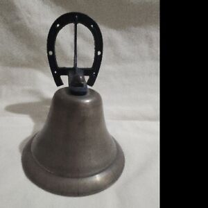 Brass Bell Cast Iron Horse Shoe Wall Mount Bell, Clapper Missing