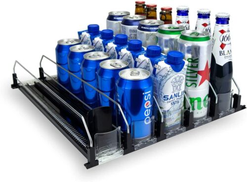 5 Drink Organizer for Fridge, Self-Pushing Soda Can Dispenser for Refrigerator