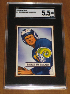 New Listing1951 Bowman #4 Norm Van Brocklin - Rams HOF rookie card - SGC 5.5