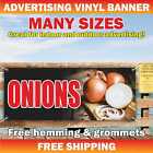 ONIONS Advertising Banner Vinyl Mesh Sign Fruit Vegetable Berry Salad Farm Fair