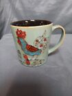 Large Rooster Mug Cup Blue 4” Tall Black Interior Very Nice
