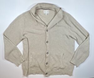 Sun Stone Cotton Shawl Neck Sweater Cardigan Men's Size XXL Tan Beige Button