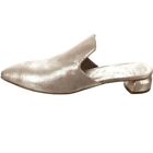 Officine Creative Womens Gold Leather Heels Mule Loafer sz 39.5/9.5