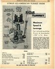 1958 Print Ad of Lyman All American Turret Reloading Press