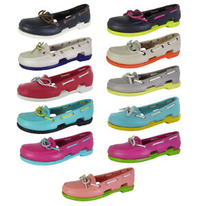 Crocs Womens Beach Line Slip On Boat Shoes