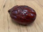 Vintage/Antique Asian Chinese Carved Wood Rosewood? Gourd Trinket Jewelry Box