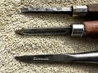 VINTAGE LOT OF THREE (3) TURNING CHISELS ONE (1) IS A STANLEY NEW BRITAIN, CONN