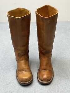 Unbranded Vintage Riding Campus boots Heel Western Brown toe 15” tall women's