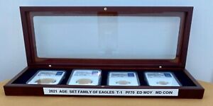 2021-W AGE   FAMILY OF Eagles T- 1  Proof 4-Coin Year Set NGC PF70 Ed Moy Signed