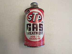 VINTAGE RED CONE TOP STP GAS TREATMENT METAL CAN NOS  1973