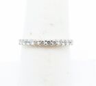 14K White Gold ~1/4CTW Round Diamond Shared Prong Band Ring Size 7