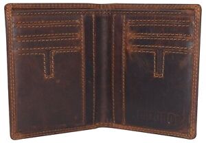 Vintage Leather Mens Slim Bifold Wallet RFID Blocking Credit Card Holder Wallets